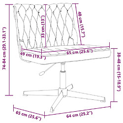 VidaXL Chaise pivotante de bureau - Gris clair tissu pas cher