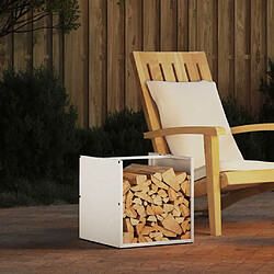 vidaXL Portant de bois chauffage blanc 40x40x40 cm