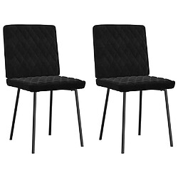 vidaXL Chaises à manger lot de 2 Noir Velours