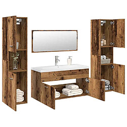 vidaXL Ensemble de meubles salle de bain 5 pcs bois d'ingénierie