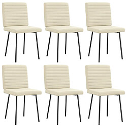 vidaXL Chaises à manger lot de 6 crème similicuir