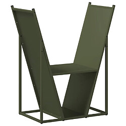 vidaXL Portant de bois chauffage vert olive 69,5x35x81 cm