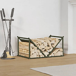 vidaXL Portant de bois chauffage vert olive 70x43x34,5 cm