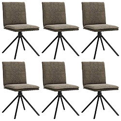 vidaXL Chaises à manger lot de 6 gris foncé similicuir daim