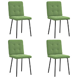 vidaXL Chaises à manger lot de 4 vert clair velours