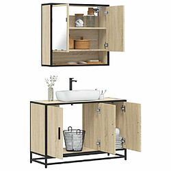 vidaXL Ensemble de meubles de salle de bain 2 pcs chêne sonoma