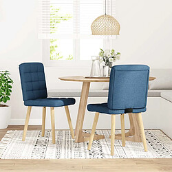 vidaXL Chaises à manger lot de 2 bleu tissu