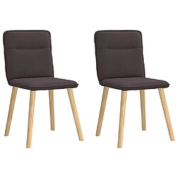 vidaXL Chaises à manger lot de 2 marron foncé tissu