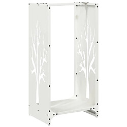 vidaXL Portant de bois chauffage blanc 40x30x80 cm