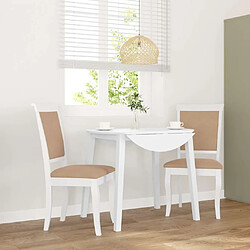 vidaXL Chaises à manger coussins 2 pcs blanc bois massif caoutchouc