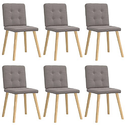 Vidaxl Chaises à manger lot de 6 - Taupe