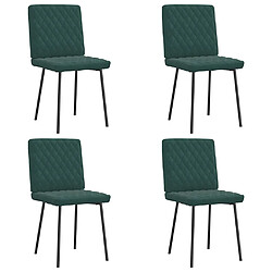 vidaXL Chaises à manger lot de 4 Vert foncé Velours