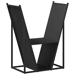 vidaXL Portant de bois chauffage noir 69,5x35x81 cm