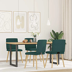 vidaXL Chaises à manger lot de 4 vert foncé tissu