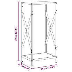 vidaXL Portant de bois chauffage anthracite 34x25x70 cm pas cher