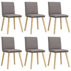 vidaXL Chaises à manger - Tissu taupe - Lot de 6