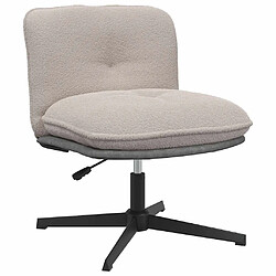 VidaXL Chaise pivotante de bureau gris clair Chaise de bureau pivotante - Gris clair - Tissu bouclé - Hauteur ajustable