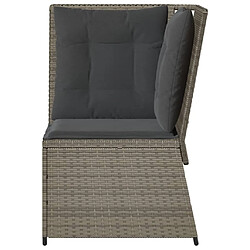Acheter vidaXL Canapé d'Angle de Jardin avec Coussins - Gris Rotin