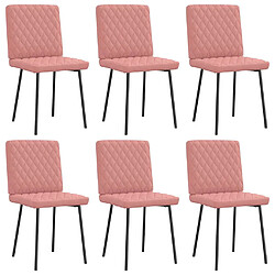 vidaXL Chaises à manger lot de 6 rose similicuir