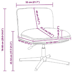 VidaXL Chaise pivotante de bureau grise pas cher