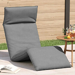 vidaXL Chaise longue pliante gris 175x54x8,5 cm tissu oxford