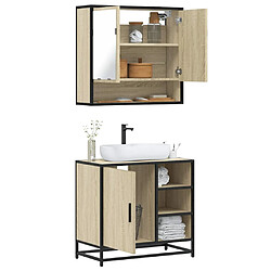 vidaXL Ensemble de meubles de salle de bain 2 pcs chêne sonoma