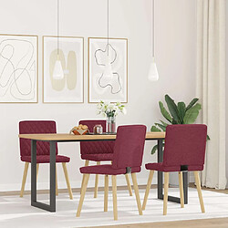 vidaXL Chaises à manger lot de 4 rouge bordeaux tissu