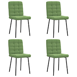 vidaXL Chaises à manger lot de 4 vert clair velours