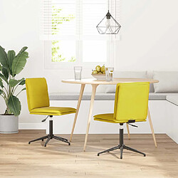 Vidaxl Chaises à manger lot de 2 - Jaune velours