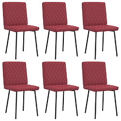 vidaXL Chaises à manger lot de 6 rouge bordeaux similicuir