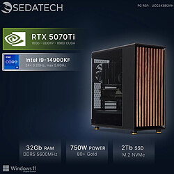 Sedatech Workstation, Intel i9-14900KF, RTX5070Ti, 32Go DDR5, 2To SSD, Win 11
