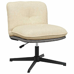 VidaXL Chaise pivotante de bureau - Crème tissu