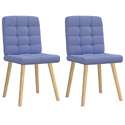 vidaXL Chaises à manger lot de 2 bleu jean tissu