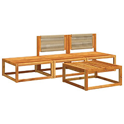 Avis vidaXL Salon de Jardin 4 Pcs avec Coussins - Bois d'Acacia