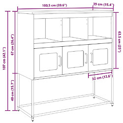 Vidaxl Buffet Rose 100,5x39x107 cm pas cher
