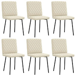 vidaXL Chaises à manger lot de 6 crème similicuir