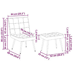 vidaXL Chaise de relaxation avec Tabouret Bordeaux pas cher