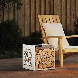 vidaXL Portant de bois chauffage blanc 40x40x40 cm