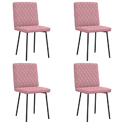 vidaXL Chaises à manger lot de 4 Rose Velours