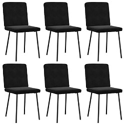 Vidaxl lot de 6 chaises de salle à manger - Noir Velours