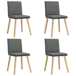 vidaXL Chaises à manger lot de 4 gris foncé tissu