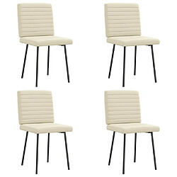 vidaXL Chaises à manger lot de 4 crème similicuir