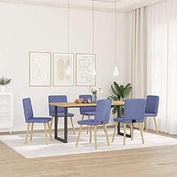 vidaXL Chaises à manger lot de 6 bleu jean tissu