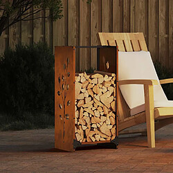 vidaXL Étagère à bois 40x30x80 cm acier résistant aux intempéries 