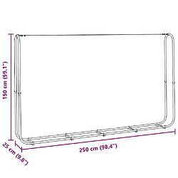 vidaXL Portant de bois de chauffage - Galvanisé - 250x25x150 cm pas cher
