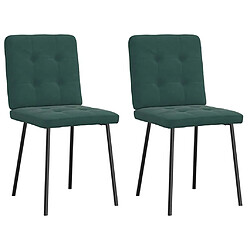 vidaXL Chaises à manger lot de 2 Vert foncé Velours