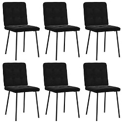 VidaXL Chaises à manger Velours lot de 6 - Noir