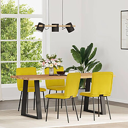 Vidaxl Chaises à Manger - Lot de 4 - Jaune Velours