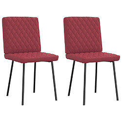 Vidaxl Chaises à Manger - Lot de 2 - Rouge Bordeaux Similicuir
