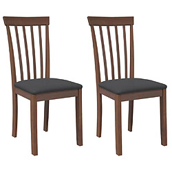 Vidaxl Chaises à manger - Lot de 2 - Marron bois massif caoutchouc